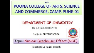 Nuclear Overhauser Effect NOE in hindi [upl. by Odnomor]