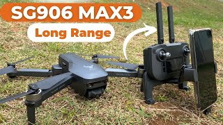 SG906 MAX3 3 longe range de 5520 metros 😱 e tempo de vôo em detalhes [upl. by Namyl]