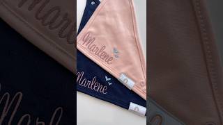 🧵🪡Babyhalstuch mit Namen besticken how to  embroiderybusiness [upl. by Aloap512]