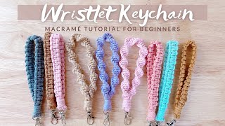 Macrame Wristlet Keychain  Easy Pattern Tutorial  Simple Gift Ideas [upl. by Angel925]