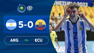 ARGENTINA vs ECUADOR 50  RESUMEN  CONMEBOL SUB20 FUTSAL 2022 [upl. by Airekahs]