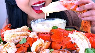 ASMR KING CRAB SEAFOOD BOIL with GARLIC LEMON CREAM SAUCE  ASMR Phan [upl. by Aubree]