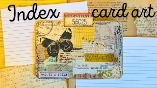 INDEX CARD Background Ideas  Vintage Style Index Card Art  Junk Journal Cards  Collage with Me [upl. by Euhsoj577]