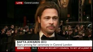 Brad Pitt  BAFTA 2012 red carpet interview BBC News 12212 [upl. by Wendie]