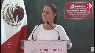 Sheinbaum anuncia arranque de procesamiento de petróleo en quotRefinería Olmecaquot ubicada en Dos Bocas [upl. by Luht128]