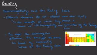 Bonding  Electronegativity and the Pauling Scale [upl. by Bahe]