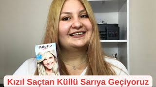 Palette Saç Açıcı ile Saçlarımı Küllü Sarı Yapıyorum Kızıl Saçtan Sarıya Geçiş [upl. by Nnylatsyrk985]