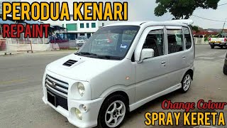 REPAINT PERODUA KENARI  Change Colour  Spray Kereta [upl. by Raseda910]