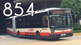 SMRT Retired TIB1105H on Service 854  Rebuilt Mercedes O405G Hispano Habit [upl. by Letreece]