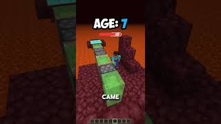 crossing lava at different ages in minecraft 😱 shorts [upl. by Neenahs]