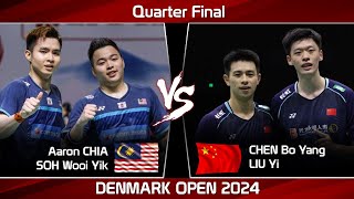 Aaron CHIA SOH Wooi Yik vs CHEN Bo Yang LIU Yi  Denmark Open 2024 Badminton [upl. by Mohandis]