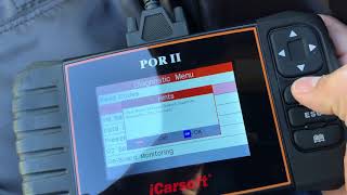 Using iCarsoft OBDII Scanner to reset Check Engine Light Code P1075 [upl. by Ahsya]