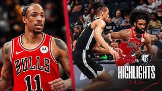 HIGHLIGHTS Chicago Bulls beat Memphis Grizzlies behind DeMar DeRozan’s 30 points [upl. by Sage]