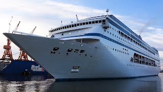 AMBITION  arrival of AMBASSADOR CRUISE LINE ship in Bremerhaven for the great Refit 2023  4KVideo [upl. by Aili]