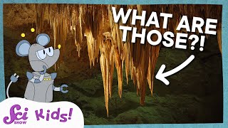 What are Stalactites and Stalagmites  Lets Explore Caves  SciShow Kids [upl. by Ecal742]