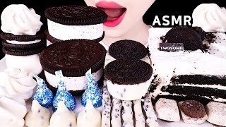 ASMR OREO CHOCOLATE ICE CREAM CAKE MARSHMALLOW MERINGUE COOKIES EATING SOUNDS MUKBANG 오레오초콜릿먹방 [upl. by Archambault772]