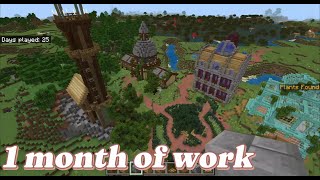 My Huge Minecraft Town So Far [upl. by Noyad]