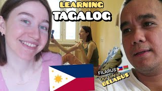 My Belarusian Girlfriend LEARNING TAGALOG  Life in Belarus [upl. by Keyte373]