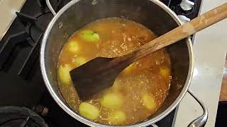 quot Aaloo Gosht amp Freezing half cooked Meat quot Bajias Cooking [upl. by Nipahc]