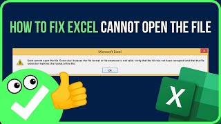 FIXED EXCEL CANNOT OPEN THE FILE  How to Fix Excel Unable to Open File [upl. by Agripina]