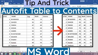 How to Autofit Table to Content in MS Word  Auto Fit Tables in MS Word  Fit Tables Automatically [upl. by Luanne]