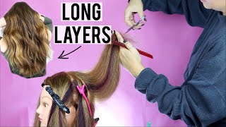 HOW TO CUT LONG LAYERS LIKE A PRO  BEGINNER FRIENDLY HAIRCUTTING TUTORIAL [upl. by Ajet475]