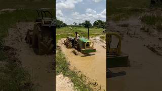 John Deere 4wd tractor working in mud shorts trending tractor [upl. by Notlef]