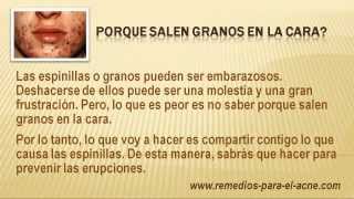 Porque salen granos en la cara [upl. by Anerbes659]