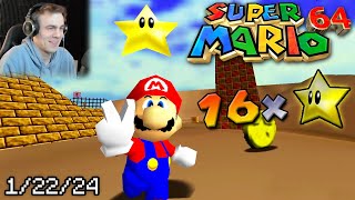 BEATING PBs in 16 Star Mario 64 Speedruns  gamerboy80 VODS 12224 [upl. by Iand]