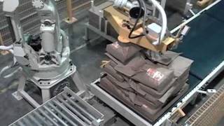 Bag Palletizing with Cardboard Trays amp Cap by ICON Robotics [upl. by Rodoeht]