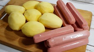 VOCÊ VAI ADORAR ESSA RECEITA COM BATATA E SALSICHA Receita simples fácil de fazer e deliciosa [upl. by Kared]