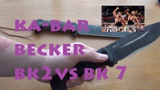 KaBar Becker Bk2 vs Bk7  The Bushwhackers [upl. by Assenab]