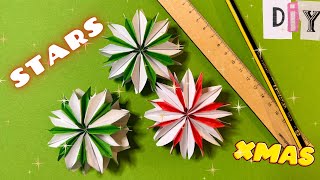 Einfache kleine Sterne 💫 für Weihnachten falten 👩‍🎨  Easy DIY Xmas Crafts 🤶 [upl. by Elin]