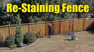 Wood Fence Staining with Graco Sprayer [upl. by Lacefield]