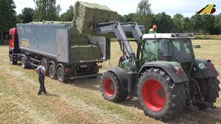 Heuwetter  Heuernte Quaderballen pressen Traktoren Fendt Claas Presse LKW Verladung Landwirtschaft [upl. by Eerak]