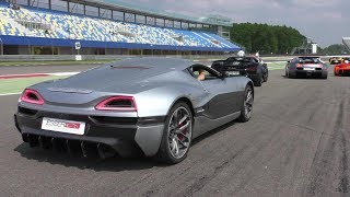 RIMAC CONCEPT ONE on TRACKDAY vs Zenvo TSRS vs Gumpert Apollo vs Koenigsegg Agera ML [upl. by Letsyrhc836]