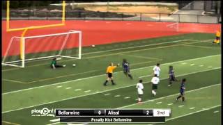 Bellarmines Matt DeQuiroz scores on the penalty kick cutting the lead for Alisal to 1 [upl. by Avin33]