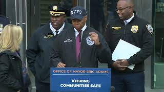 Mayor Eric Adams Makes Public SafetyRelated Announcement [upl. by Ellah]