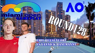 Emil Ruusuvuori vs Yannick Hanfmann 🏆 ⚽ Miami Open 03212024 🎮 gameplay AO 2 [upl. by Aid]