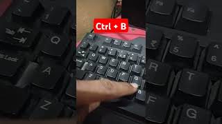 Shortcut key  Ctrl  B  Applies bold formatting to selected text  tricks [upl. by Aronle]