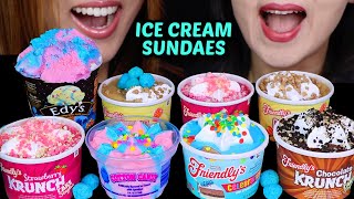 ASMR ICE CREAM CAKE CUP PARTY BIRTHDAY CAKE COTTON CANDY CHOCOLATE CRUNCH STRAWBERRY CHEESECAKE [upl. by Hassin975]