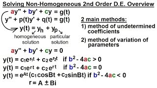 Differential Equation  2nd Order 38 of 54 Sovling NonHomog 2nd Ord Diff Eqn Overview [upl. by Ecirtael]