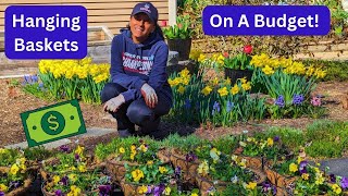 How To Make Spring Hanging Baskets 🌿 Budget Friendly  Shopping My Yard [upl. by Meuser]