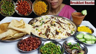 Mukbang with Recipe Breakfast Snacks Eating Indian Food [upl. by Hsirrehc]