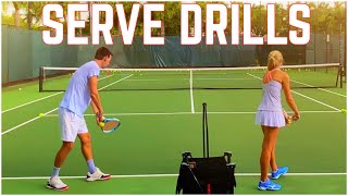 Tennis Serve Drills  Improve Readiness Control Consistency and Placement [upl. by Karel]