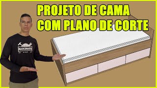 Como fazer cama com gavetas Projeto com plano de corte [upl. by Vala778]