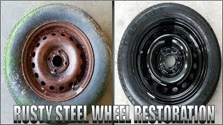 Severely Rusted Steel Wheel  Perfect Wheel Restoration [upl. by Windzer]