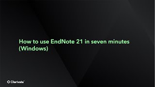 How to use EndNote 21 in seven minutes Windows [upl. by Nameerf]