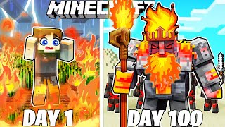 I Survived 100 Days as a FIRE KING in HARDCORE Minecraft [upl. by Alison]