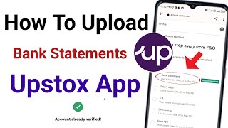 How to upload bank statements in upstox app  upstox app me bank statement kaise upload kare  fampo [upl. by Lladnek]